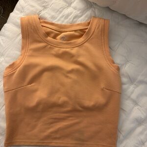 Move Theology Ribbed Light Orange Active Sleeveless Top - WITH PADS!